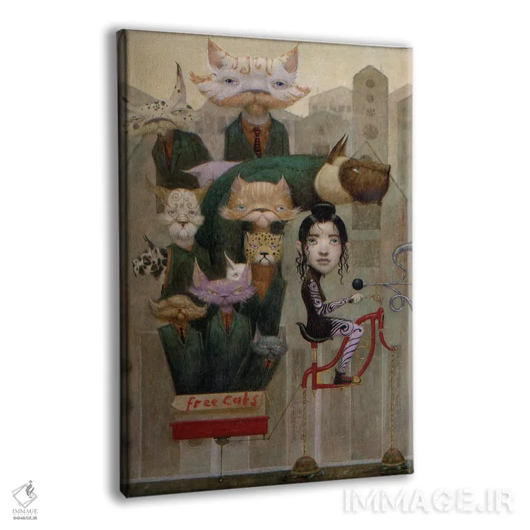 تابلو گربههای آزاد اثر بیل کارمن - نمای پرسپکتیو محصول