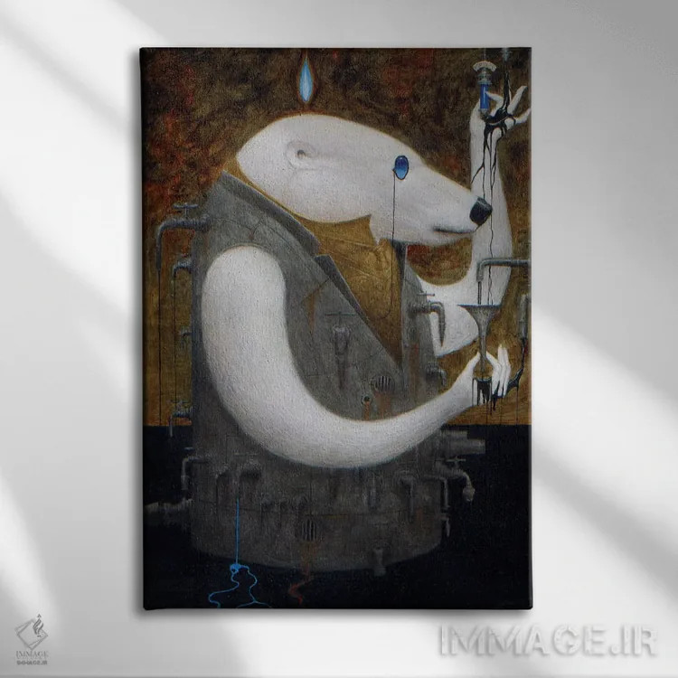 تابلو گوپ (مایع چسبناک/نام انتزاعی) اثر بیل کارمن - نمای روبهرو روی دیوار