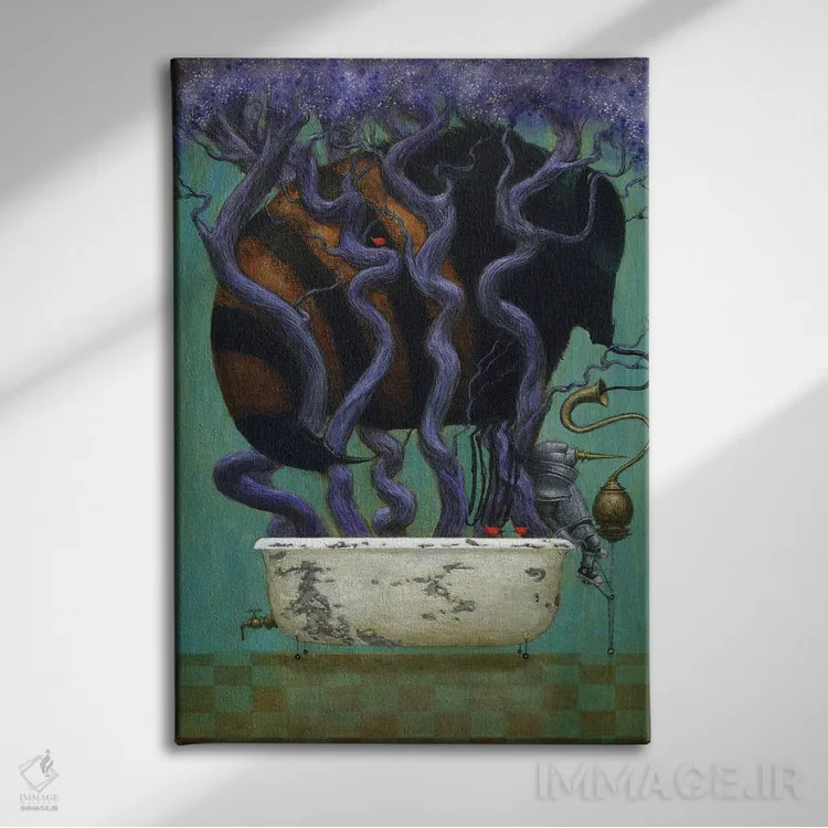 تابلو مکیدن عسل اثر بیل کارمن - نمای روبهرو روی دیوار