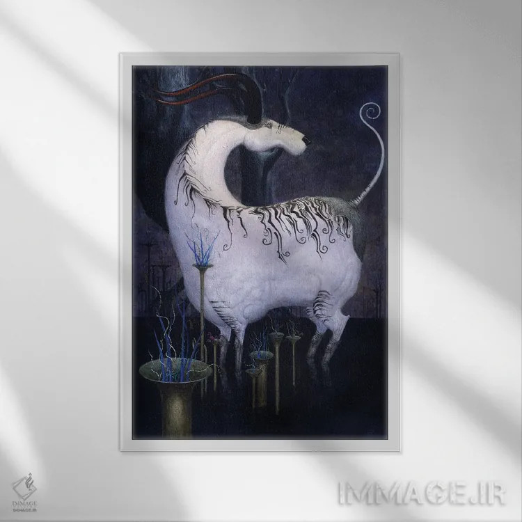 تابلو سفید شاخدار اثر بیل کارمن - نمای قابدار سفید