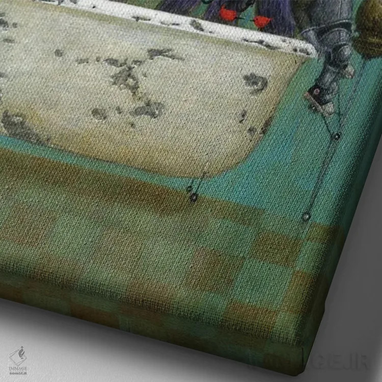 تابلو مکیدن عسل اثر بیل کارمن - نمای نزدیک بافت بوم