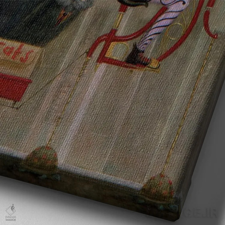 تابلو گربههای آزاد اثر بیل کارمن - نمای نزدیک بافت بوم