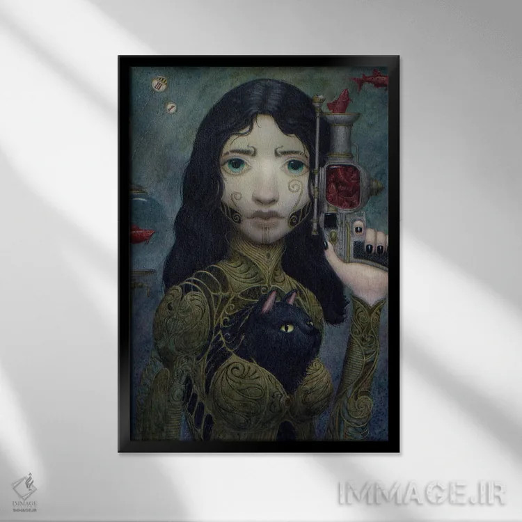 تابلو قلب اثر بیل کارمن - نمای قابدار مشکی