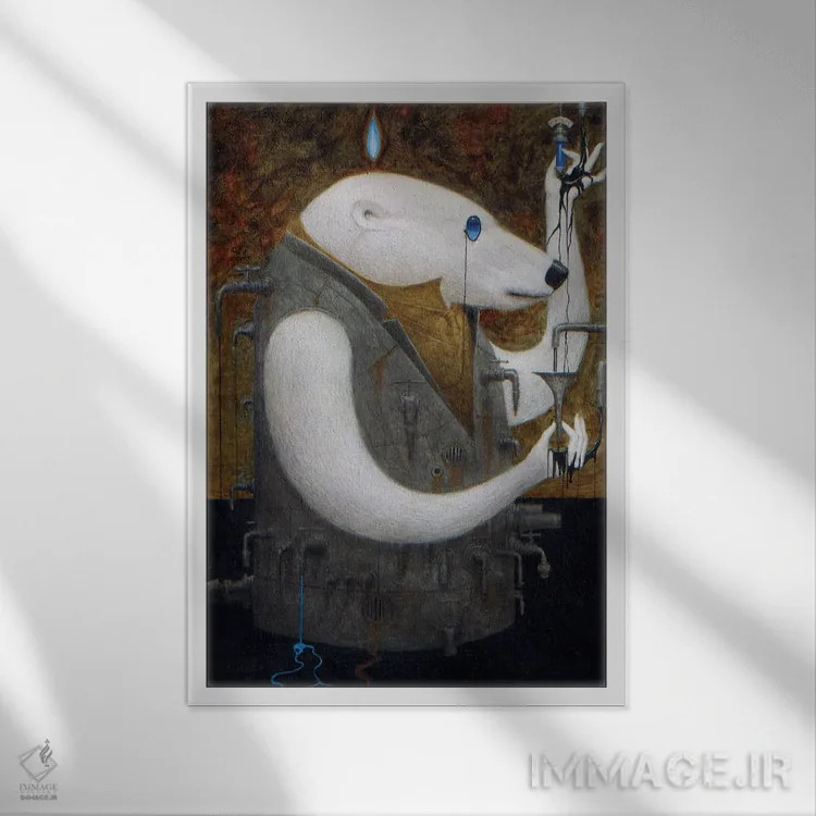 تابلو گوپ (مایع چسبناک/نام انتزاعی) اثر بیل کارمن - نمای قابدار سفید