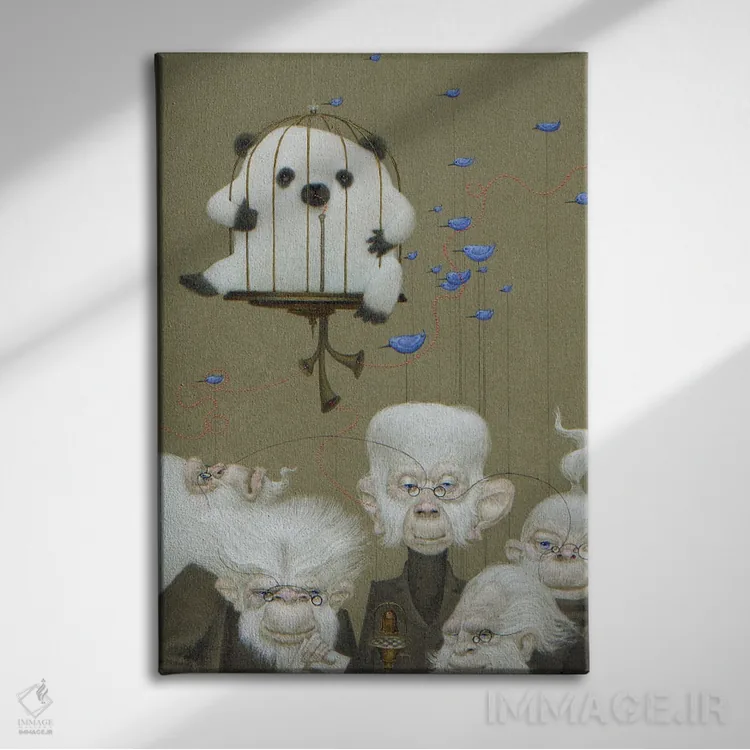 تابلو قضاوت پرنده اثر بیل کارمن - نمای روبهرو روی دیوار