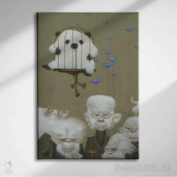 تابلو قضاوت پرنده اثر بیل کارمن - نمای روبهرو روی دیوار