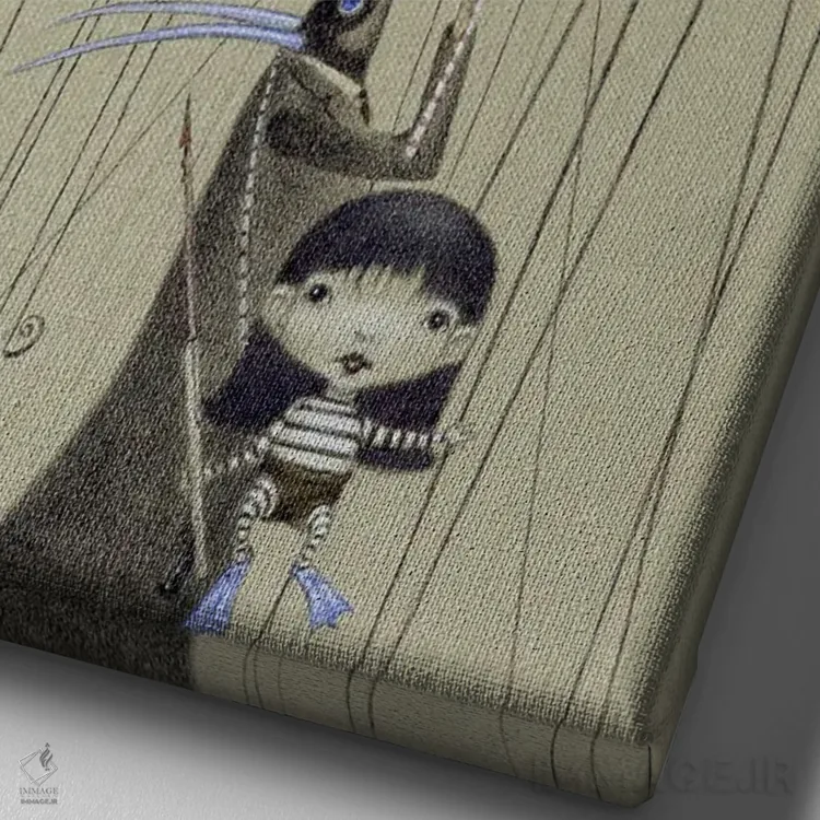 تابلو من از نی استفاده میکنم اثر بیل کارمن - نمای نزدیک بافت بوم