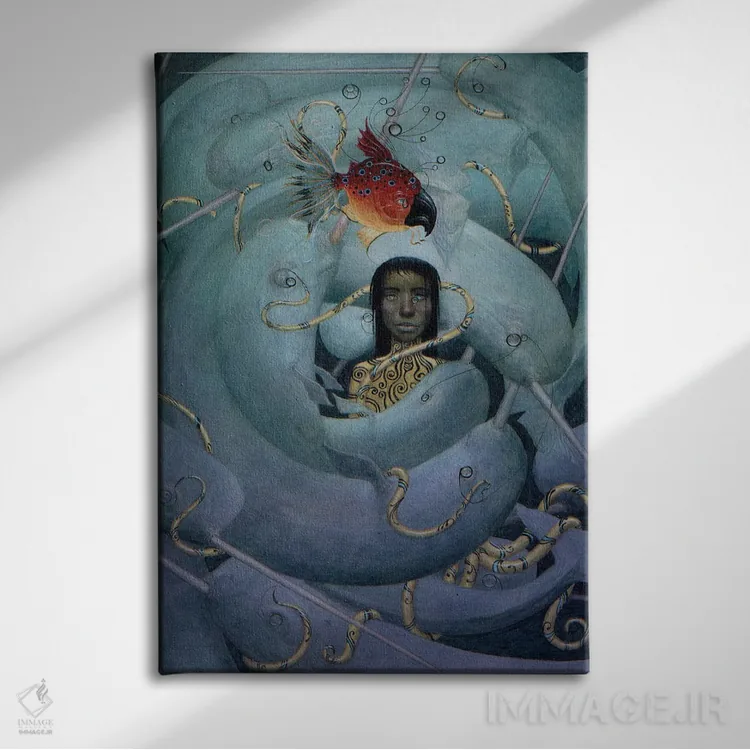 تابلو اختاپوسسنج (واژه ترکیبی تخیلی) اثر بیل کارمن - نمای روبهرو روی دیوار