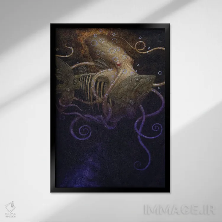 تابلو گم کردن حلقهها اثر بیل کارمن - نمای قابدار مشکی