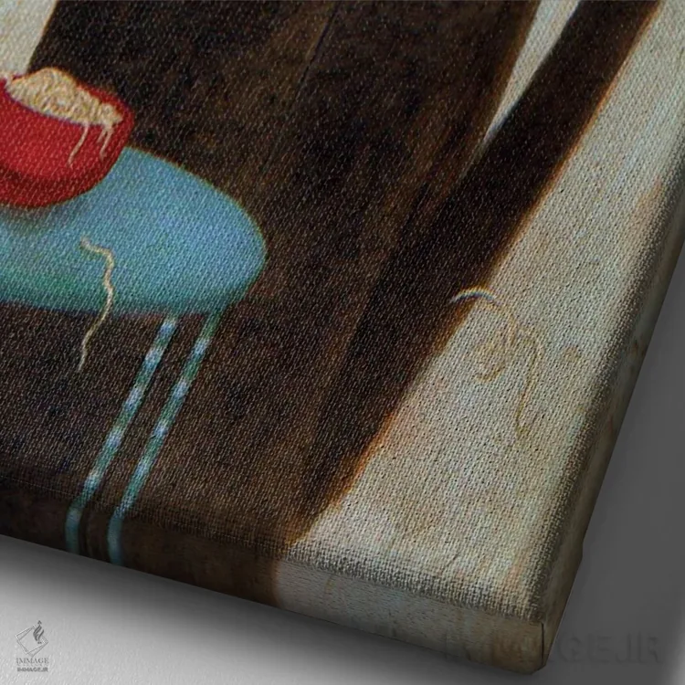 تابلو چوبغذای موتوردار اثر بیل کارمن - نمای نزدیک بافت بوم