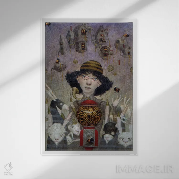 تابلو بین (اشتباه املایی احتمالی: Between) اثر بیل کارمن - نمای قابدار سفید