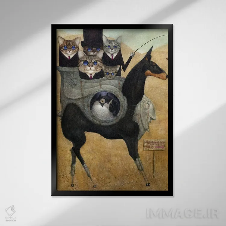 تابلو تپهٔ پروسنیوم (واژه نمایشی) اثر بیل کارمن - نمای قابدار مشکی