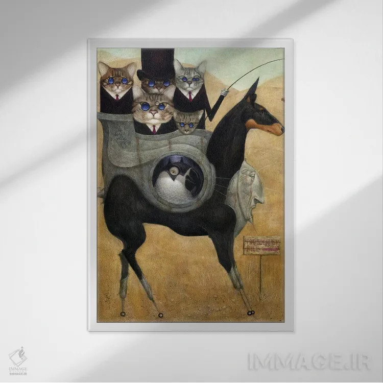تابلو تپهٔ پروسنیوم (واژه نمایشی) اثر بیل کارمن - نمای قابدار سفید