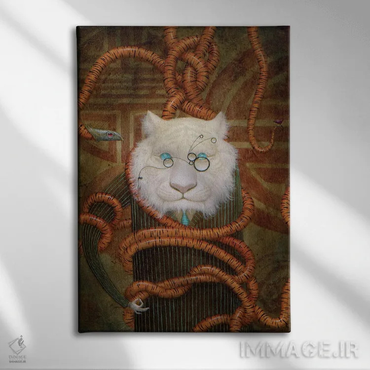 تابلو ببرمار (گونه مار) اثر بیل کارمن - نمای روبهرو روی دیوار