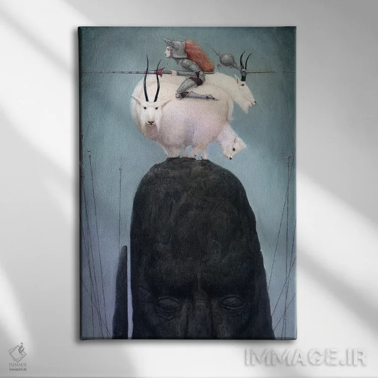 تابلو یورش / حمله اثر بیل کارمن - نمای روبهرو روی دیوار