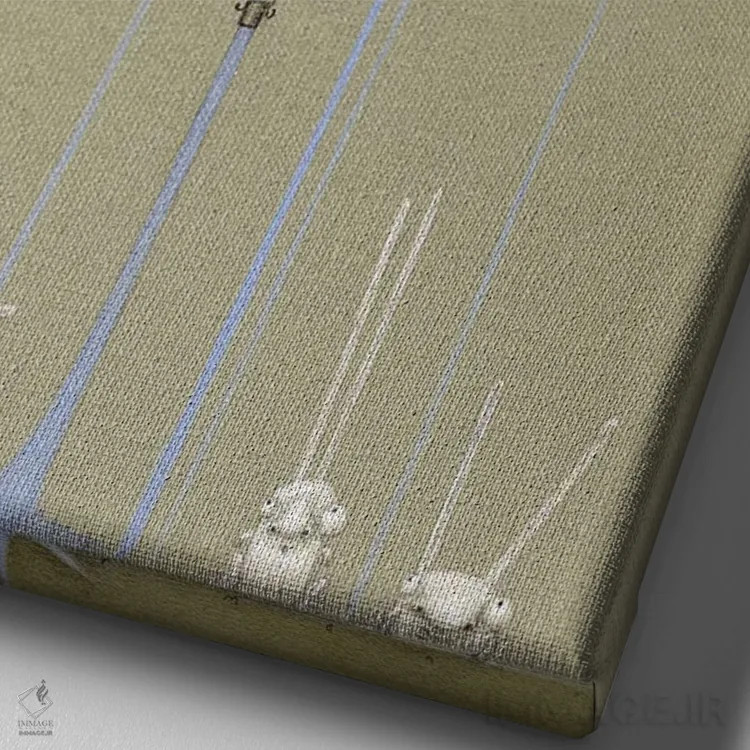 تابلو سکوی درختی اثر بیل کارمن - نمای نزدیک بافت بوم