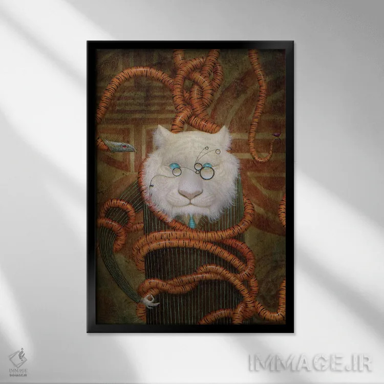 تابلو ببرمار (گونه مار) اثر بیل کارمن - نمای قابدار مشکی