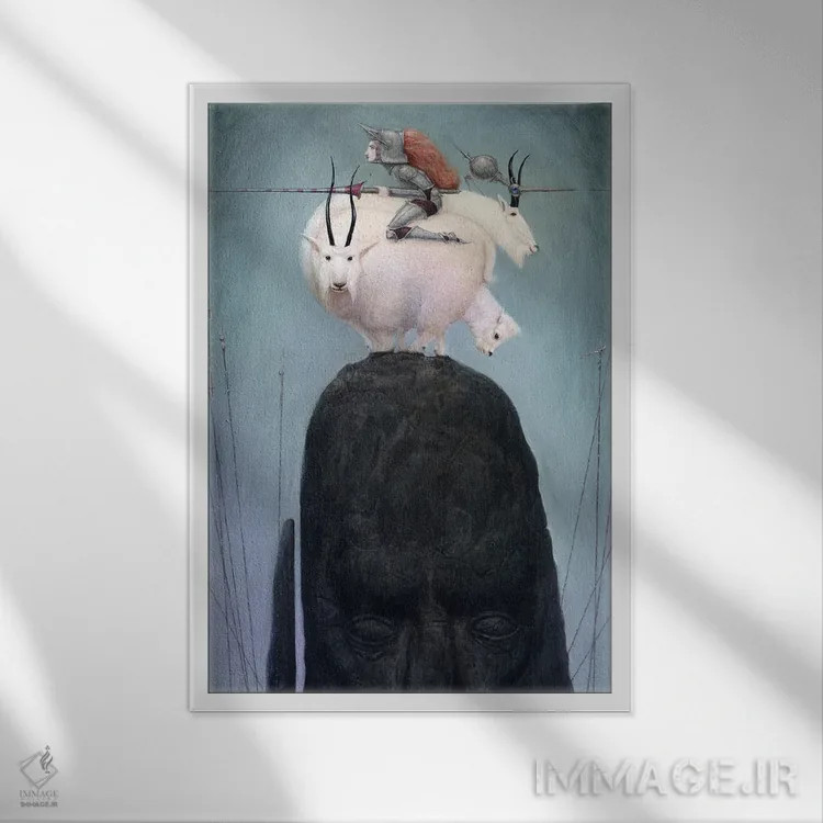 تابلو یورش / حمله اثر بیل کارمن - نمای قابدار سفید