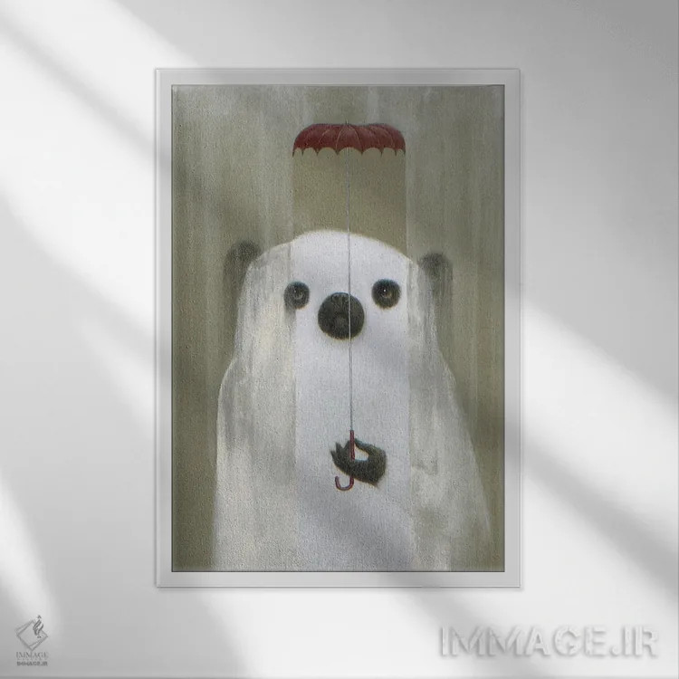 تابلو چتر (کوتاهشده Umbrella) اثر بیل کارمن - نمای قابدار سفید