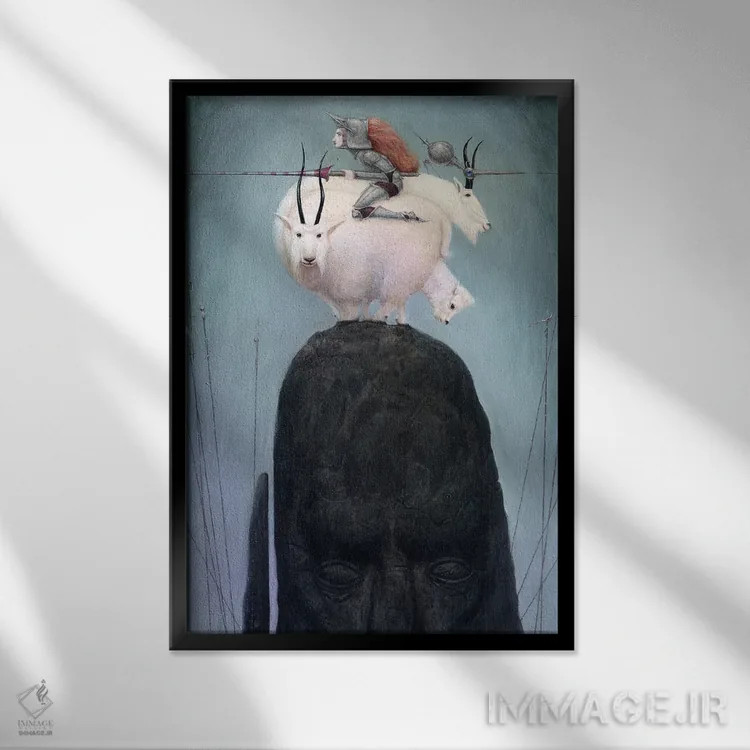 تابلو یورش / حمله اثر بیل کارمن - نمای قابدار مشکی