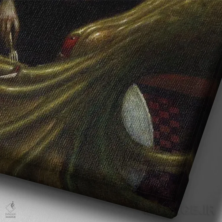 تابلو غذای سطح بالا (رستوران لوکس) اثر بیل کارمن - نمای نزدیک بافت بوم