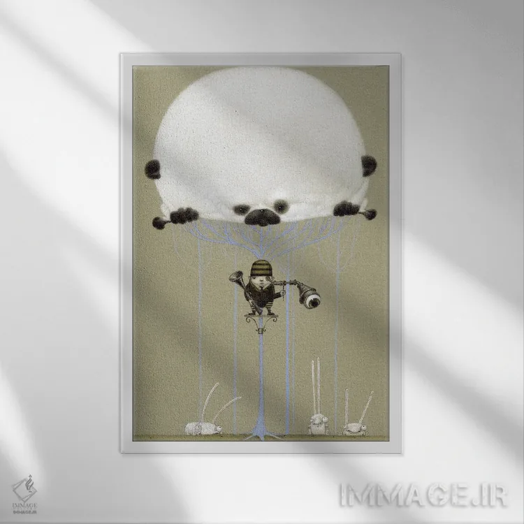 تابلو سکوی درختی اثر بیل کارمن - نمای قابدار سفید
