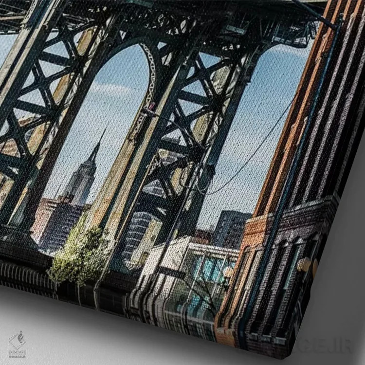 تابلو پل منهتن اثر عکاسی بیل کارسون - نمای نزدیک بافت بوم