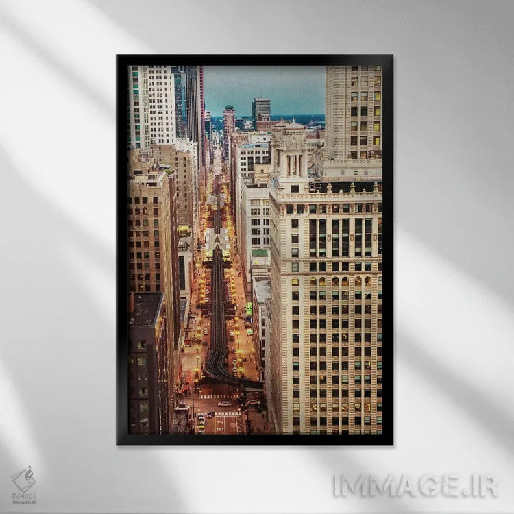 تابلو نمای شهر اثر عکاسی بیل کارسون - نمای قابدار مشکی