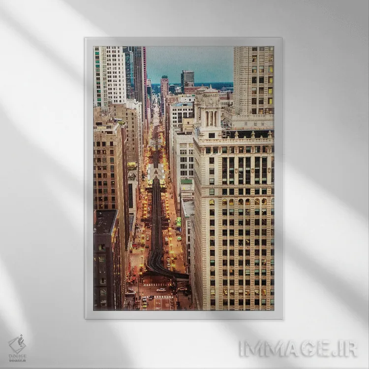 تابلو نمای شهر اثر عکاسی بیل کارسون - نمای قابدار سفید