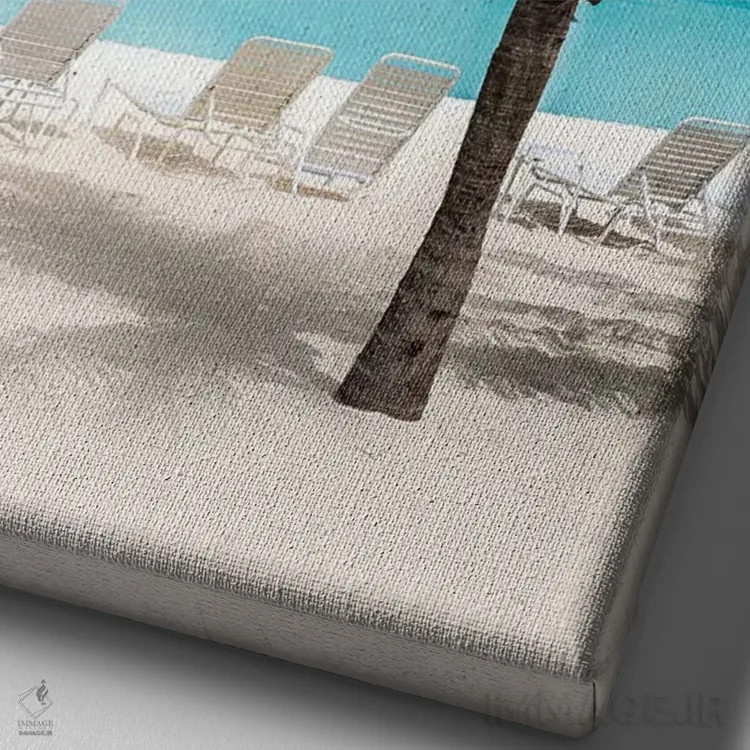 تابلو ساحل آرامشبخش اثر عکاسی بیل کارسون - نمای نزدیک بافت بوم