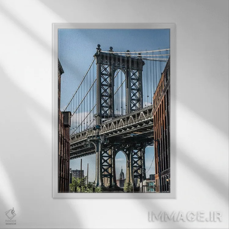 تابلو پل منهتن اثر عکاسی بیل کارسون - نمای قابدار سفید