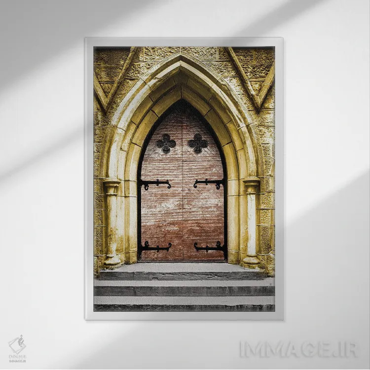 تابلو در طلایی کلیسا II اثر عکاسی بیل کارسون - نمای قابدار سفید