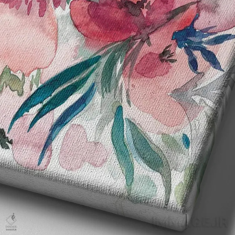 تابلو رقص گلها اثر آلبینا براتچِوا - نمای نزدیک بافت بوم