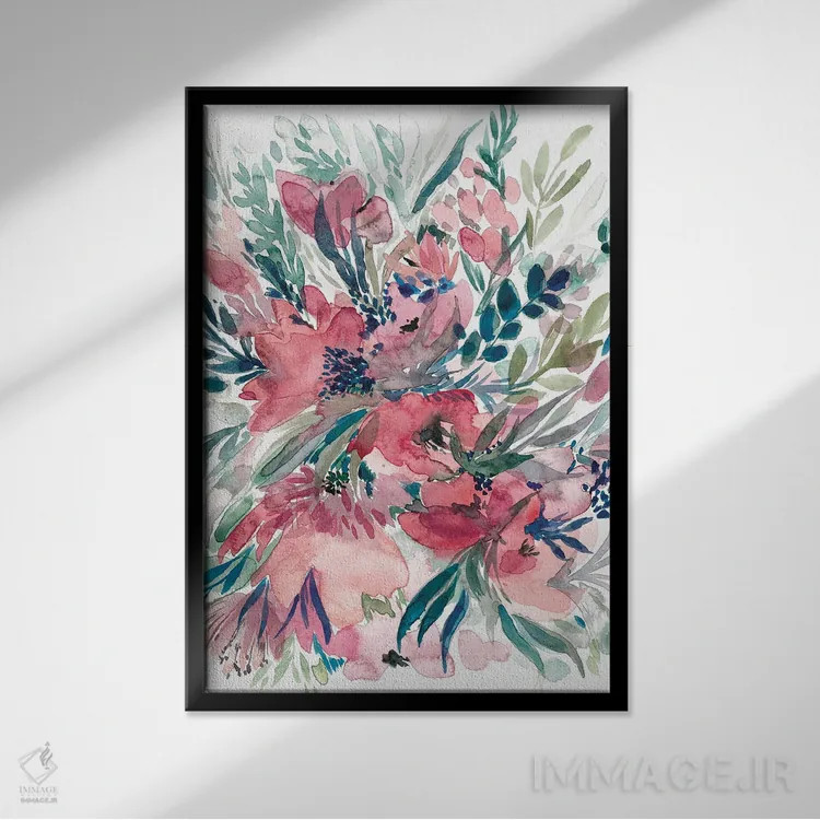 تابلو رقص گلها اثر آلبینا براتچِوا - نمای قابدار مشکی