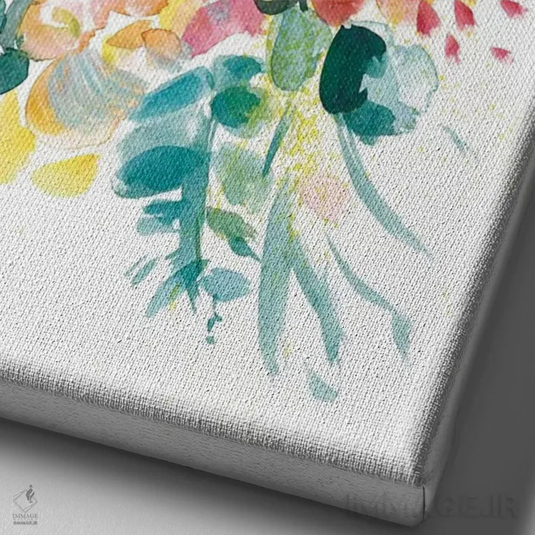 تابلو دستهگل I اثر آلبینا براتچِوا - نمای نزدیک بافت بوم