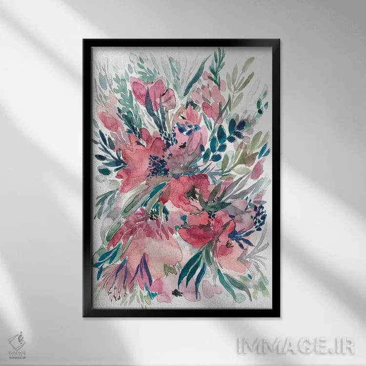 تابلو دستهگل II اثر آلبینا براتچِوا - نمای قابدار مشکی