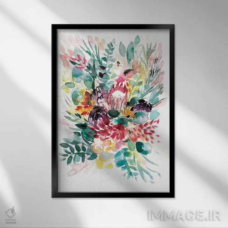 تابلو دستهگل I اثر آلبینا براتچِوا - نمای قابدار مشکی