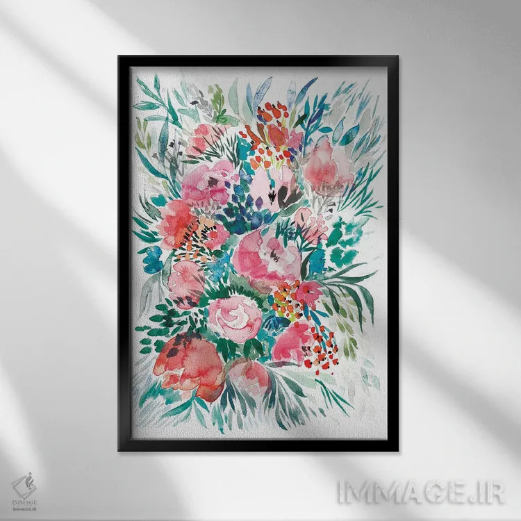 تابلو دستهگل گلها III اثر آلبینا براتچِوا - نمای قابدار مشکی