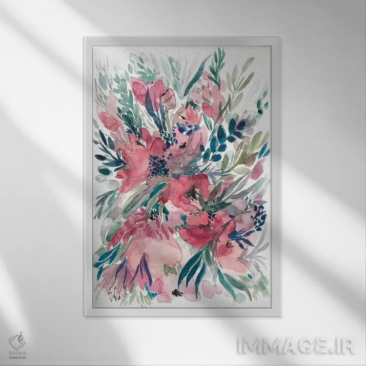 تابلو دستهگل II اثر آلبینا براتچِوا - نمای قابدار سفید