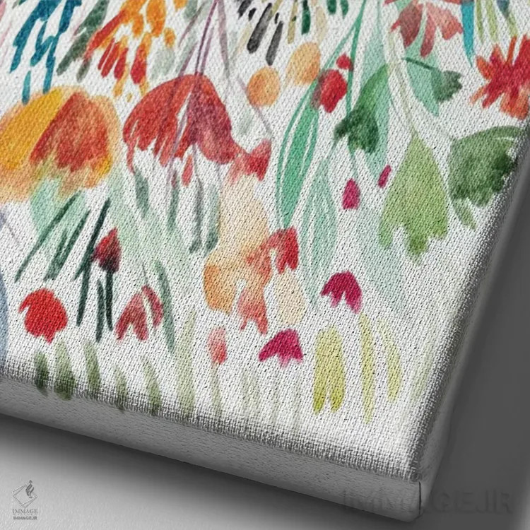 تابلو مزرعهٔ گل II اثر آلبینا براتچِوا - نمای نزدیک بافت بوم