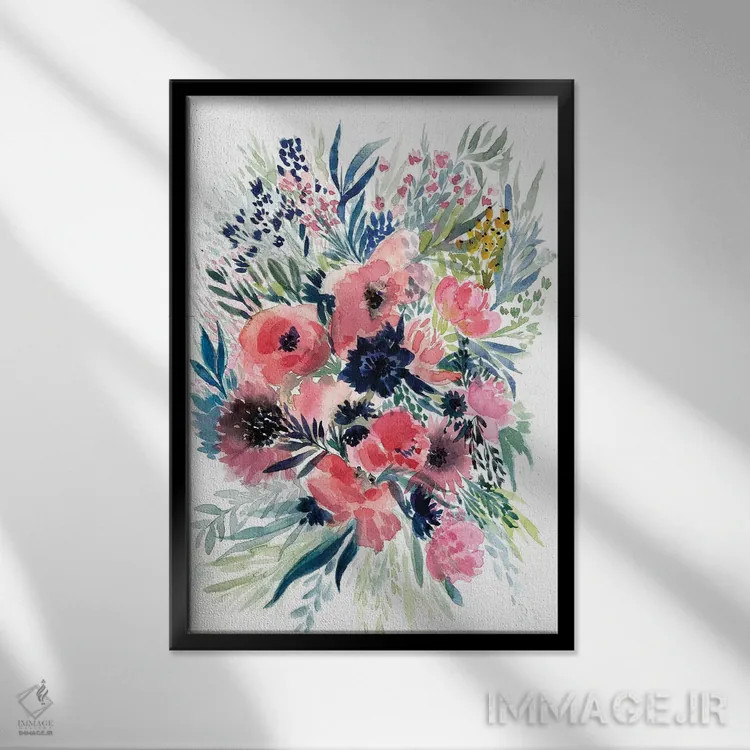 تابلو دستهگل گلها VI اثر آلبینا براتچِوا - نمای قابدار مشکی