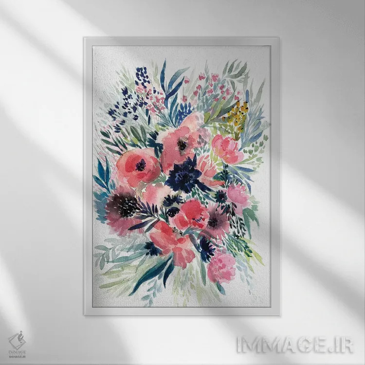 تابلو دستهگل گلها VI اثر آلبینا براتچِوا - نمای قابدار سفید