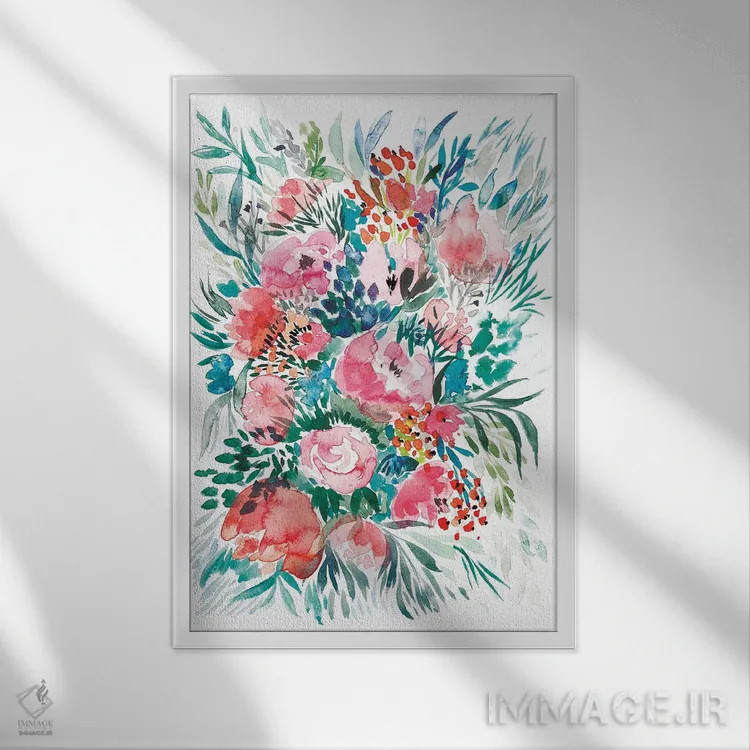 تابلو دستهگل گلها III اثر آلبینا براتچِوا - نمای قابدار سفید