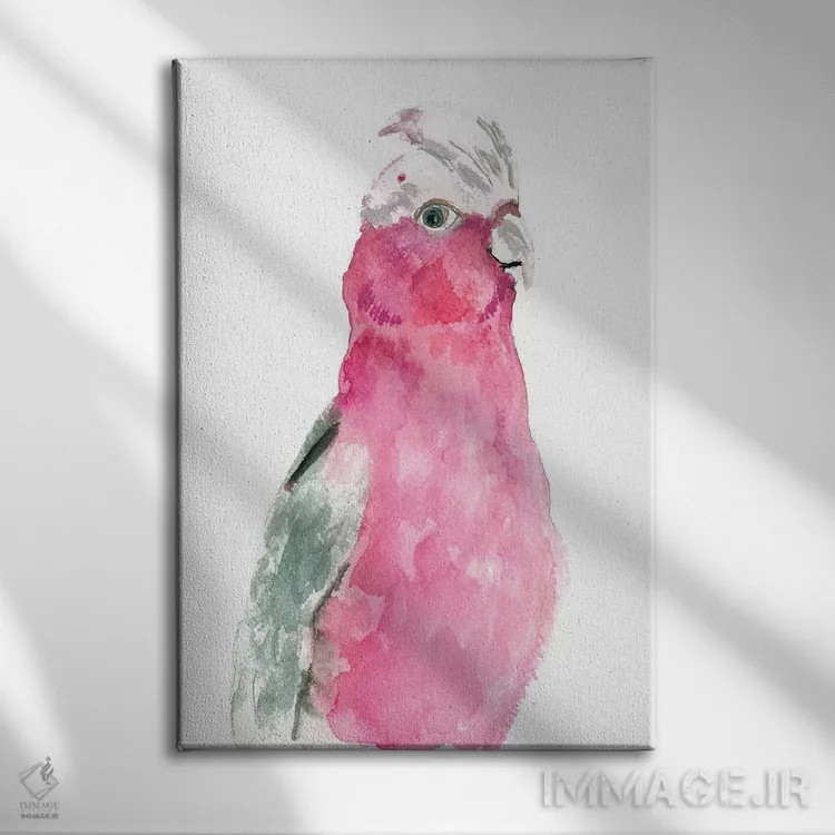 تابلو پرهای فوشیا اثر آلبینا براتچِوا - نمای روبهرو روی دیوار