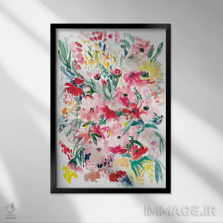 تابلو مزرعهٔ گل I اثر آلبینا براتچِوا - نمای قابدار مشکی