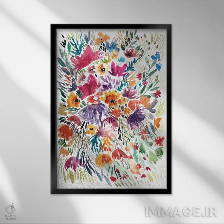 تابلو مزرعهٔ گل II اثر آلبینا براتچِوا - نمای قابدار مشکی