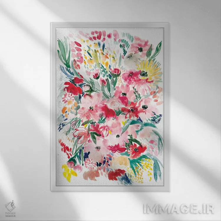 تابلو مزرعهٔ گل I اثر آلبینا براتچِوا - نمای قابدار سفید