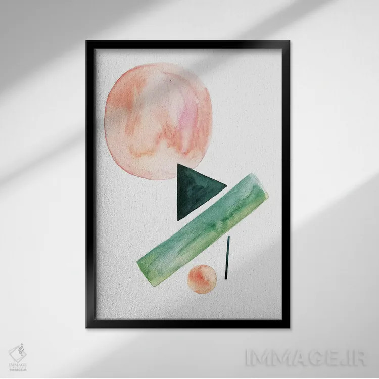 تابلو هندسه II اثر آلبینا براتچِوا - نمای قابدار مشکی