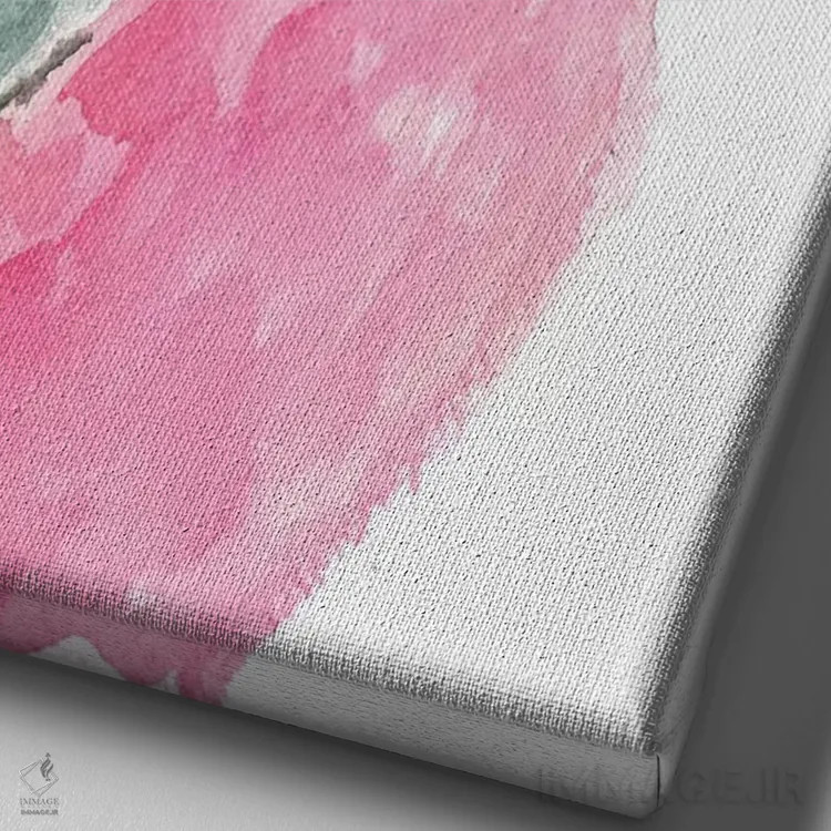 تابلو پرهای فوشیا اثر آلبینا براتچِوا - نمای نزدیک بافت بوم