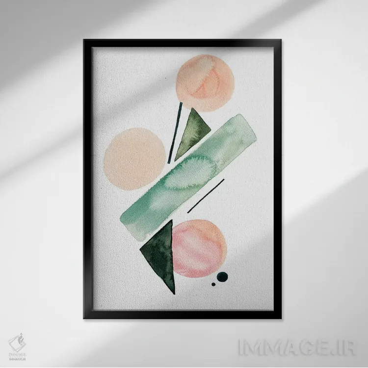 تابلو هندسه I اثر آلبینا براتچِوا - نمای قابدار مشکی